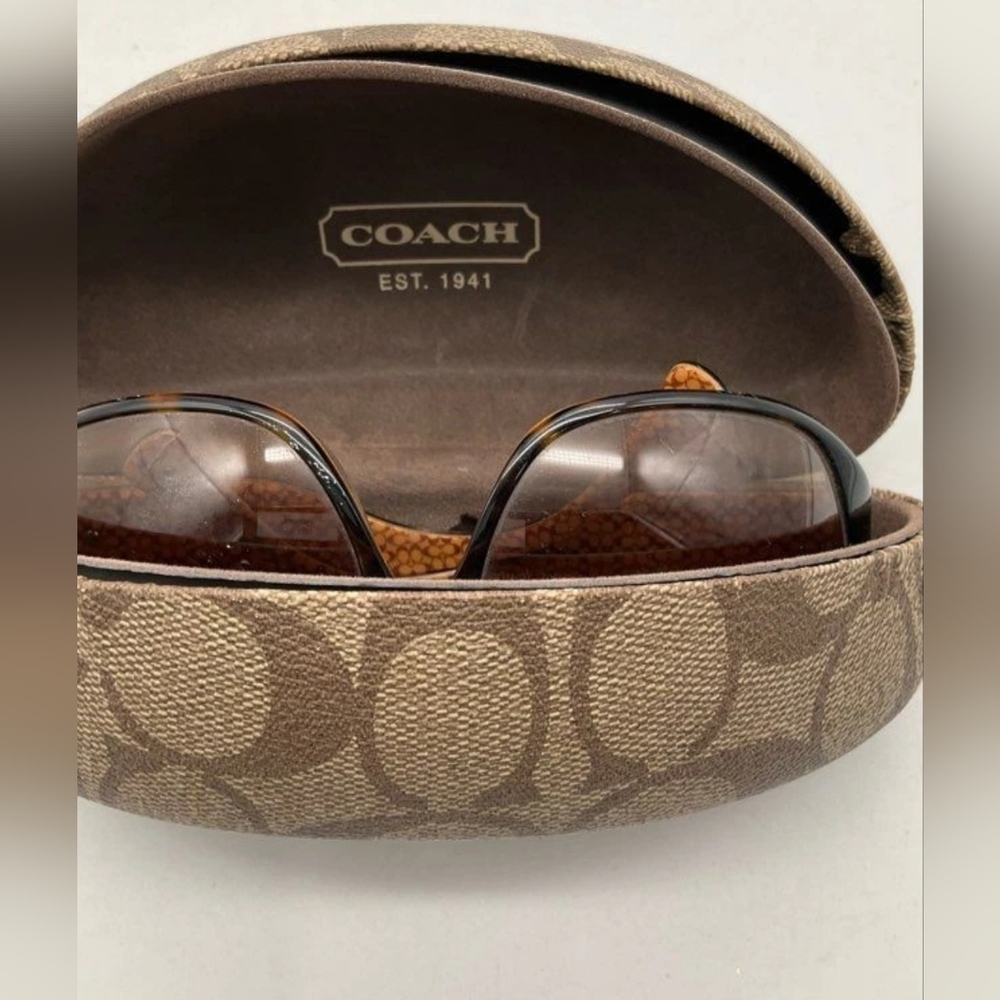 Coach Designer Tortoise Shell Brown Sunglasses + … - image 3